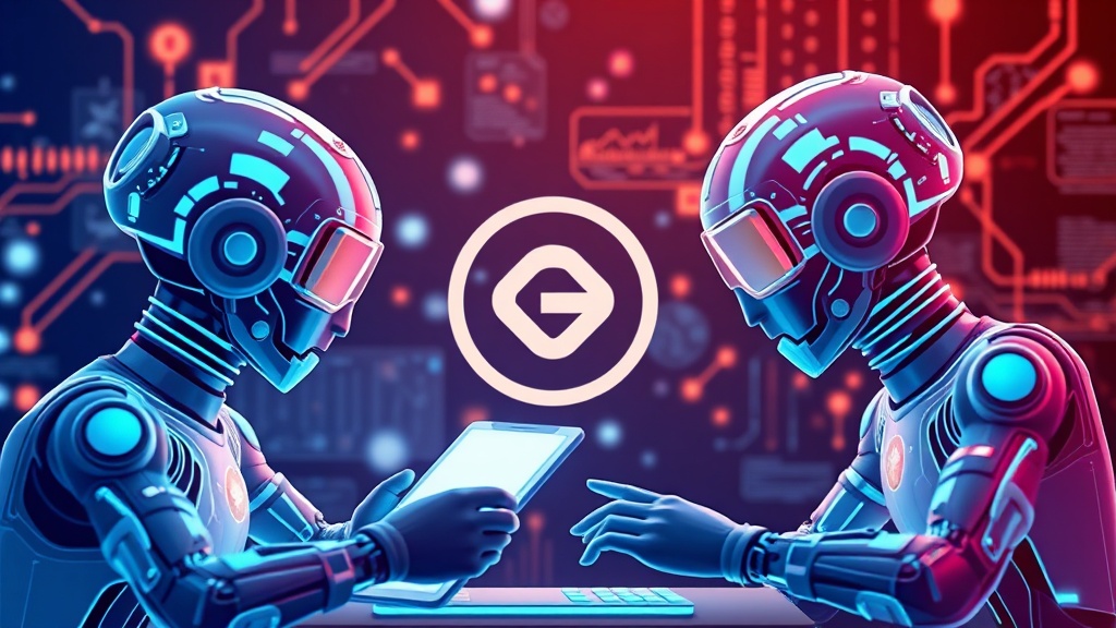 Illustration of AI agents conducting deep research, synthesizing information from various sources to inform content strategy, with a Gemini logo overlay.