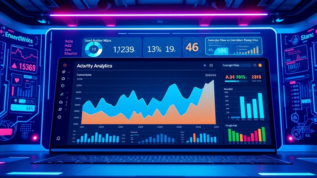 Digital dashboard showing Google Ads Performance Max campaign analytics with AI-driven conversion rate optimization metrics