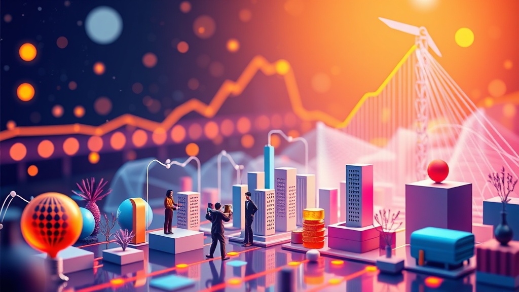 A stylized graphic depicting several small, agile business icons surrounded by elements representing profitability and growth, set against a backdrop suggesting the Indian economy and digital infrastructure.