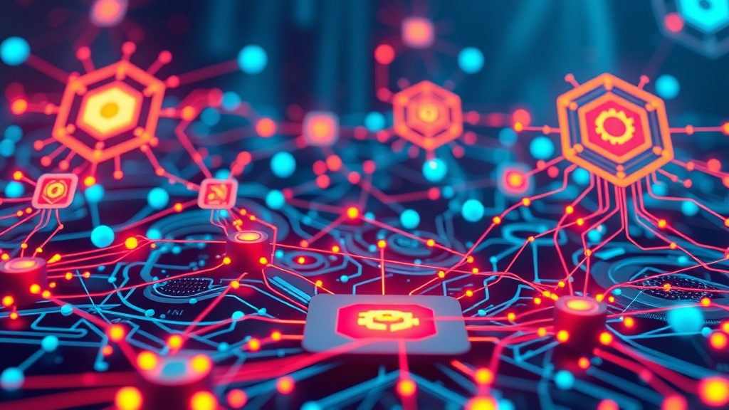 A complex digital ecosystem illustrating interconnected data streams, search queries, and AI processing nodes, symbolizing advanced content strategy integration.