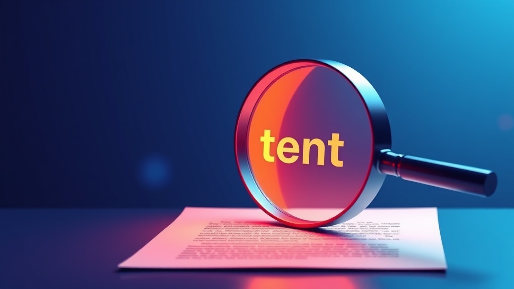 Magnifying glass over a document title, symbolizing content precision and strategic planning for expert articles.