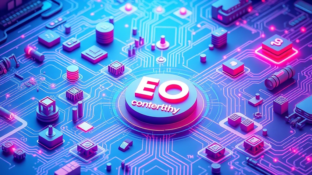 Blueprint illustrating a comprehensive content strategy for expert article creation, showcasing interconnected elements of SEO, AEO, GEO, and AIO.