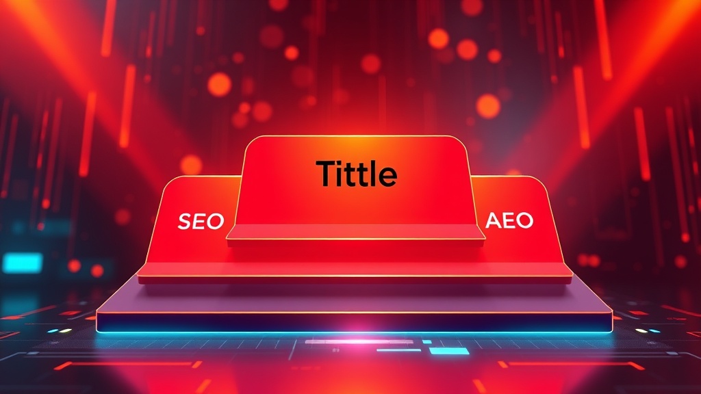 Diagram illustrating content strategy layers with a central 'Title' node impacting SEO, AEO, GEO, and AIO.