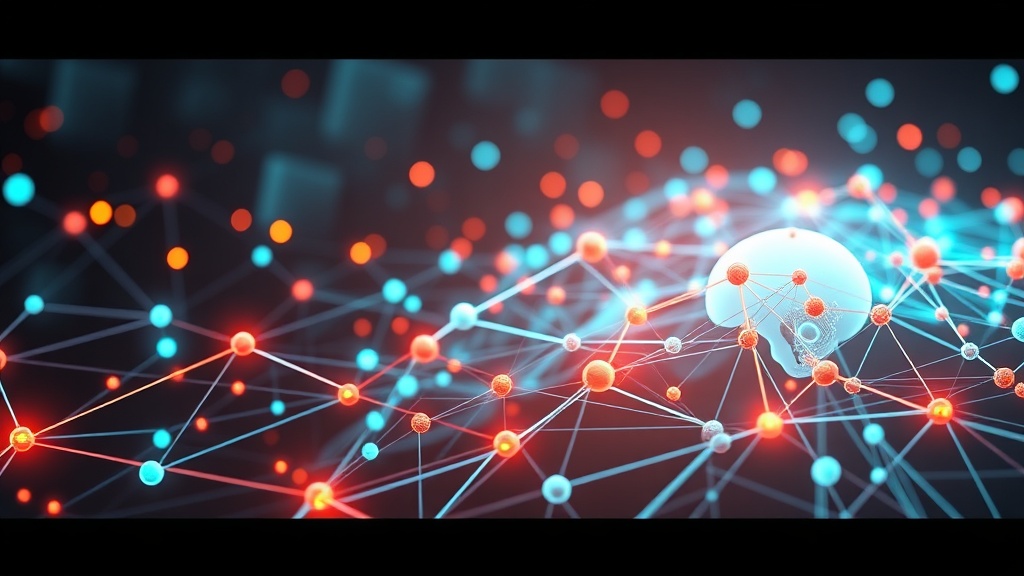 An intricate digital network symbolizing the integration of AI, SEO, AEO, and GEO in content strategy, with various nodes representing data analytics, machine learning, and optimization algorithms for digital performance.
