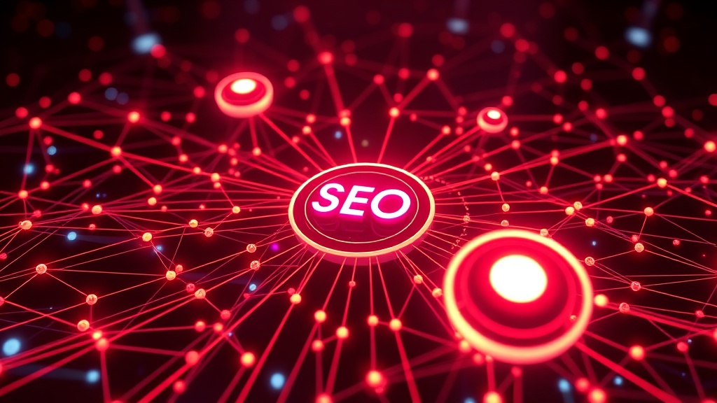 A complex network diagram illustrating the interconnectedness and synergy of SEO, AEO, GEO, and AIO strategies with data streams and intelligent optimization at its core, symbolizing digital dominance.